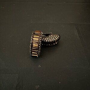 Elegant Brown and Silver Clip-On Earrings